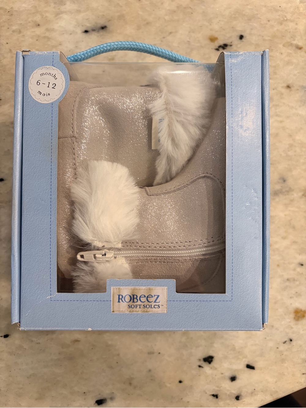 Robeez Shimmery Cream Fur-Trim Baby Boots